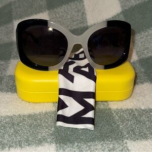 Marc Jacobs Two-Tone Black and White Oversized Cat Eye Sunglasses